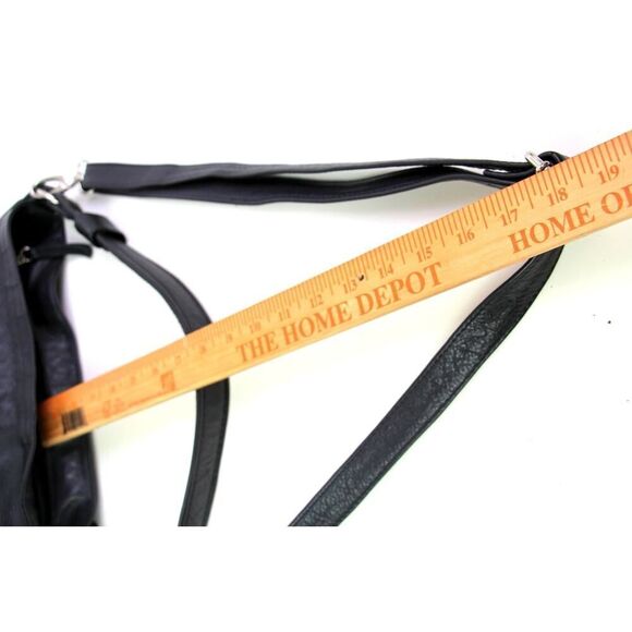 LARGE Tano BLACK GENUINE LEATHER HOBO SHOULDER BAG X-BODY HANDBAG PURSE - Picture 13 of 16